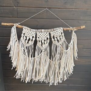 Handcrafted Cream Macrame Wall Hanging